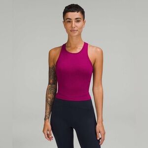 Lululemon Ebb to Street Racerback Crop Tank Top size 4 Magenta Purple MGPR